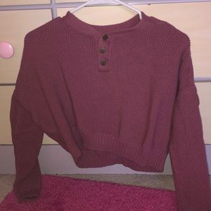 Cute crop pink sweater
